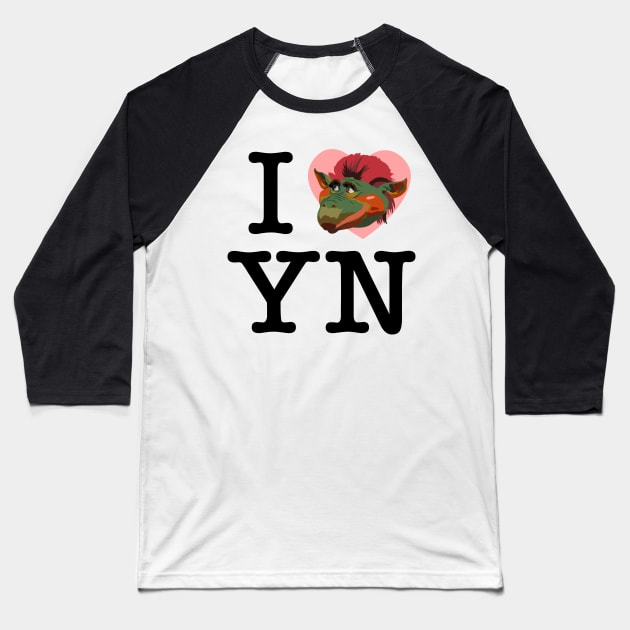 I Love Yew Nork Baseball T-Shirt by okjenna